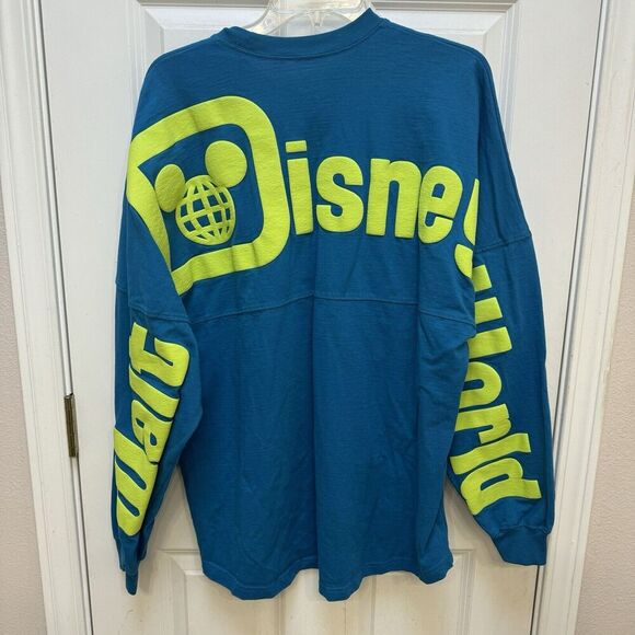 SPIRIT JERSEY Walt Disney World Long Sleeve Shirt Blue Green XL Oversized Mickey - Picture 2 of 6